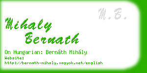 mihaly bernath business card
