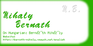 mihaly bernath business card